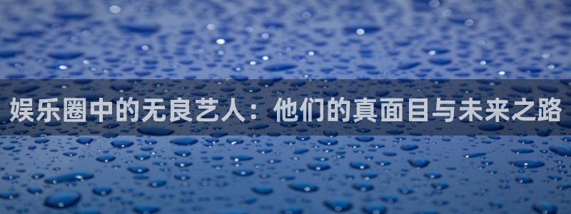 恒行电子游戏官网：娱乐圈中的无良艺人：他们的真面目与未来之路