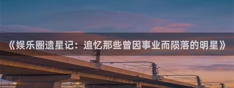 壹号平台app下载安装：《娱乐圈遗星记：追忆那些曾因事业而陨落的明星》